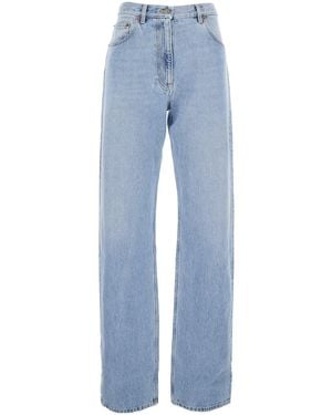 Valentino Jeans With Belt Loops And Logo Patch On The Rear - Blue