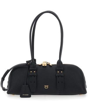Pinko Borsa A Mano 'Bowling Horizontal' Con Tracolla Regolabile E Remo - Nero