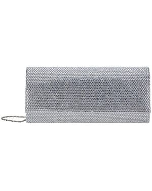 Twentyfourhaitch French 75 Clutch With Rhinestones And Thin Shoulder - Grey