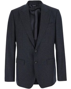 Dolce & Gabbana Jacket Wool-Blend - Blue