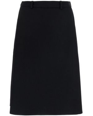 Balenciaga Midi Skirt With Hidden Zip Closure And Layered Design - Black