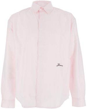 Jacquemus 'Simon' Shirt With Logo Lettering On The Front - Pink
