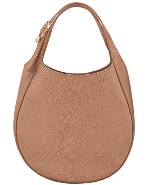 Longchamp 'Le Foulonné Small Handbag With Logo Lettering On The - Brown