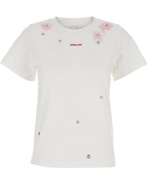 ShuShu/Tong T-Shirt With Floral Embroidery - White