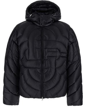 CASABLANCA Down Jacket With Fixed Hood And Monogram Design - Black