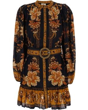 FARM Rio Mini Dress Majestic Garden Cotton - Black