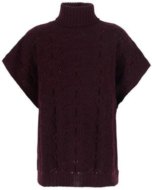 Etro High-Neck Sweater With Wide Short Sleeves - Red