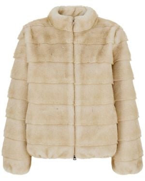 Le Plain Shearling With Zip And Eco-Fur For - Natural