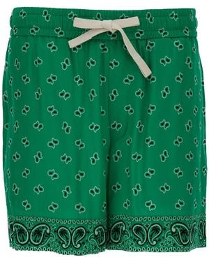 Palm Angels Paisley-Print Shorts - Green