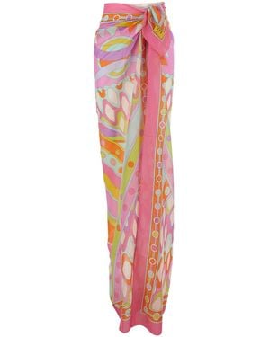 PUCCI Pareo With Multicoloured Print - Pink