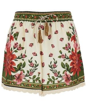 FARM Rio 'Wonder' Shorts With Drawstring Elastic Waist And - Green