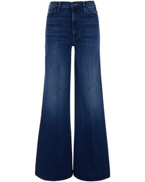 Mother 'The Hustler Roller Sneak' Jeans With Wide Leg And Logo Pa - Blue