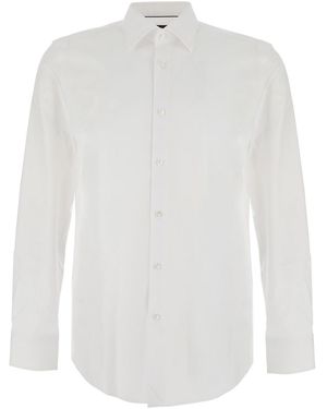BOSS Shirt With Pointed Collar And Long Sleeves - White