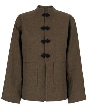 Rohe Linen 'Mandarin' Jacket - Green