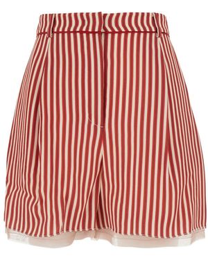 HUI 'Zeno' Shorts With All-Over Striped Motif - Red
