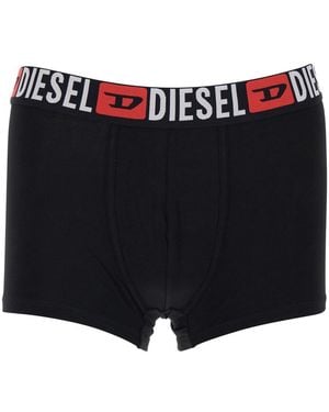 DIESEL Set Of Three Boxer Shorts With Elastic Waist With Lo - Black