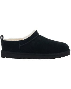 UGG Mule With Logo On The Side And Faux Fur Lining - Black