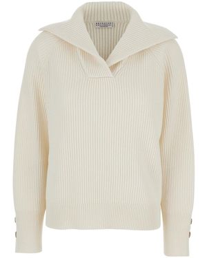 Brunello Cucinelli Scollo A V M - White