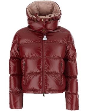 Moncler 'Niveole' Down Jacket With Removable Hood With Buttons And Logo Patch On The Sleeve - Red