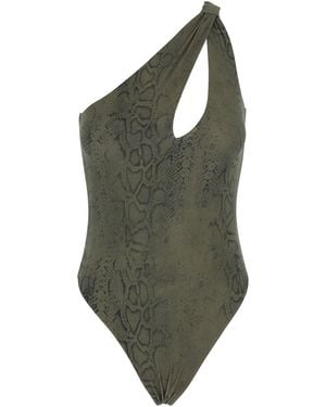 FEDERICA TOSI One-Piece Swimsuit With All-Over Python Print - Green