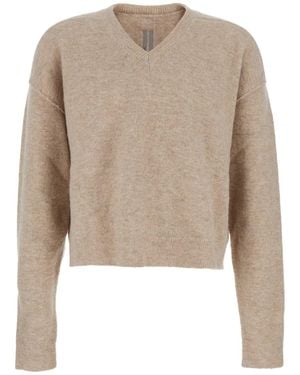 Rick Owens V Neck Jumper - Natural