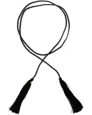 forte_forte Belt With Rope Design With Tassels - Black