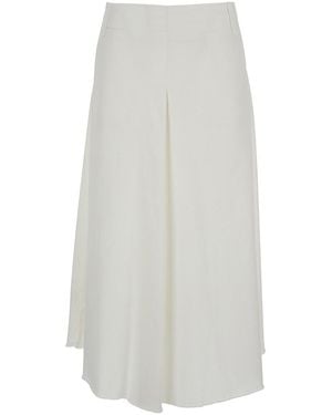 ..,merci Luna Dress With Pleats And High Waist - White