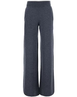 Pinko Elegant Wool-Cashmere Straight-Leg High-Waist Trousers For - Blue