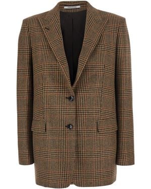 Tagliatore Berta Single Breasted Blazer Check - Brown
