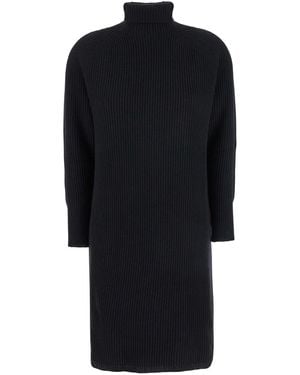 Max Mara Abito Lungo "Ebridi" A Coste - Nero