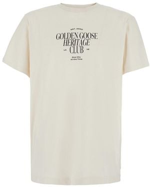 Golden Goose Tshirt Eritage With Cotton - White