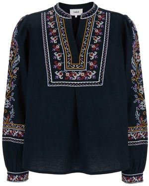 Ba&sh Blusa 'Caloe' Con Scollo Rotondo E Ricami All-Over - Nero