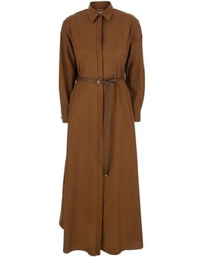 Max Mara Long Dress Lecito - Brown