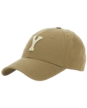 Saint Laurent Baseball Cap With Logo Embroidery On The Front - Natural