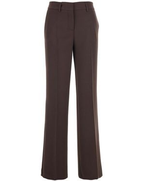 Le Plain Trousers With Belt Loops - Brown