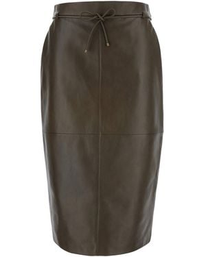Max Mara Gonna 'Fantino' Con Fiocco Sul Fronte E Chiusura Con Zip Sul - Verde
