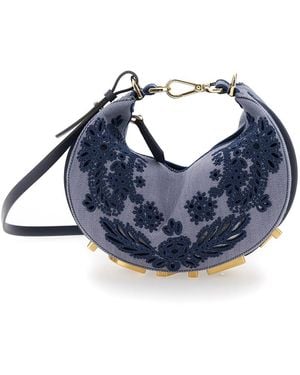 Fendi Mini Graphy Denim Embroidrey - Blu