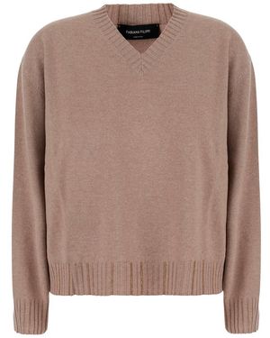 Fabiana Filippi Jumper Wool-Silk-Cashmere Tops - Brown