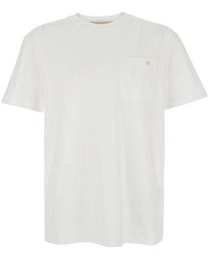 Valentino T-Shirt With Pocket With Metallic Vlogo - White