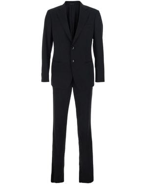Giorgio Armani Completo Monopetto Con Revers Classici - Nero