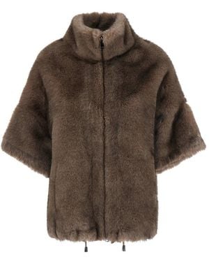 VALENTINI 1972 Ecoleather Gilet With High Collar And Front Closure In - Brown