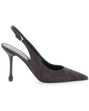 Le Plain Court Shoes With Pointed Design And Adjustable Strap - White