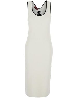 Gucci Knit Midi Dress - White