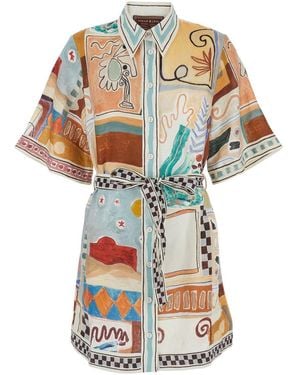ALÉMAIS 'Michelle' Mini Dress With Classic Collar And All-O - White