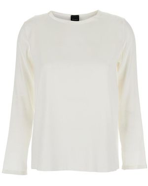 Plain Long Sleeves Blouse - White