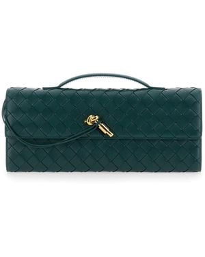 Bottega Veneta Clutch 'Andiamo' With Leather Flap - Green