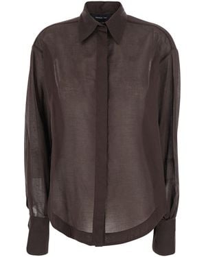 FEDERICA TOSI Shirt 'Cotton Mulsin Shirt' With Long Sleeves And - Brown
