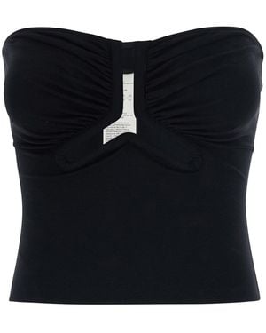 Rick Owens Top 'Alannah' Con Design A Corsetto E Cut-Out Sul Fronte In - Nero