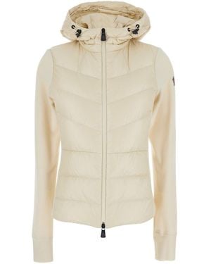 Moncler Puffer Zip Up Cardigan - Neutro