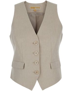 MICHAEL Michael Kors Linen And Cotton Blend Vest - Gray